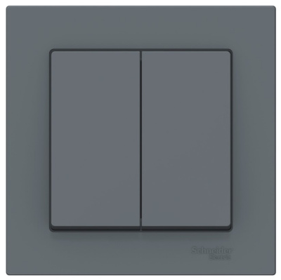 Выключатель 2-клавишный сх.6 10AX в сборе Schneider Electric AtlasDesign Грифель Systeme Electric AtlasDesign ATN000752