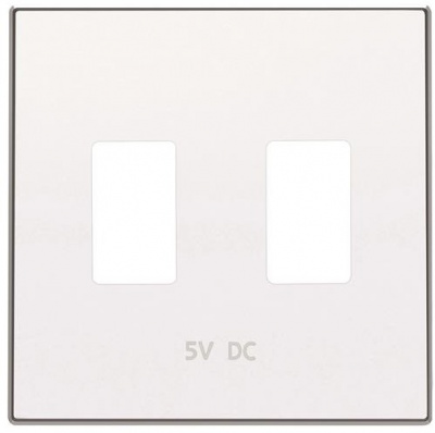 Накладка для механизма 2хUSB зарядного устройства ABB NIE Sky Альпийский белый 8585.3 BL ABB Sky 2CLA858530A1101