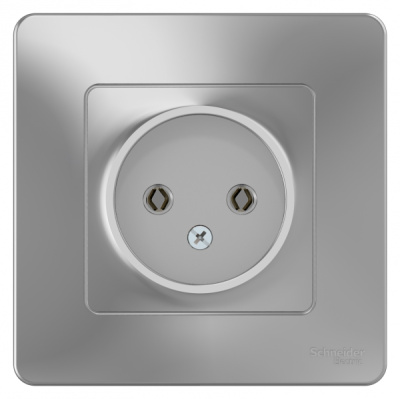 Розетка без заземления без шторок скрытой установки 16A 250В Systeme Electric Blanca Алюминий Systeme Electric Blanca BLNRS000013