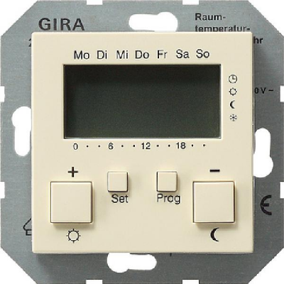 Термостат с таймером и функцией охлаждения Gira System-55 Кремовый глянец Gira System 55 237001Gira