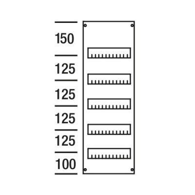 Пластрон с прорезями DIN125мм 750х250мм, 5рядов ABB ABB CombiLine-M AS15