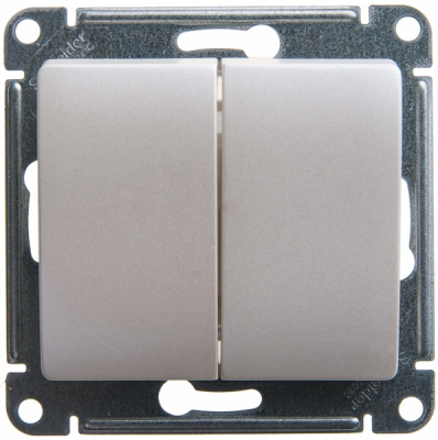 Выключатель 2-клавишный (схема 5) 10AX механизм Systeme Electric Glossa Перламутр Systeme Electric Glossa GSL000651