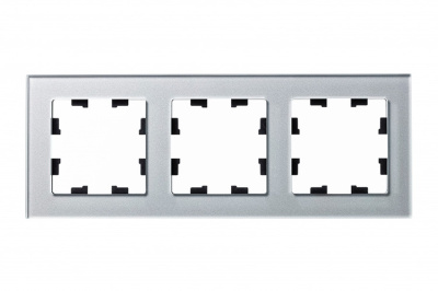 Рамка 3-постовая стекло Schneider Electric AtlasDesign Nature Алюминий Systeme Electric AtlasDesign Nature ATN320303