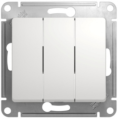 Выключатель 3-клавишный 10A (схема 3) Systeme Electric Glossa Белый Systeme Electric Glossa GSL000131