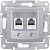 Розетка телефонная 2-ая RJ11 Schneider Electric Sedna Алюминий