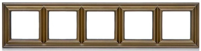 Рамка 5-постовая Jung Eco Profi DECO Античная латунь Jung Eco Profi DECO EPD485AT