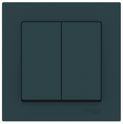 Выключатель 2-клавишный сх.6 10AX в сборе Schneider Electric AtlasDesign Изумруд Systeme Electric AtlasDesign ATN000852