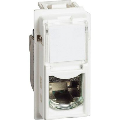 Белый Розетка компьютерная RJ45 cat6a STP 1 мод Bticino LivingNow Bticino Living now KW4279C6AS
