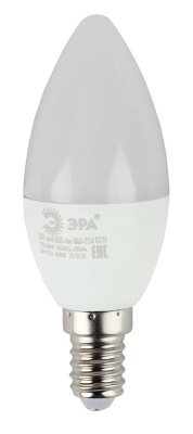 Лампа светодиодная свеча E14 220-240В 6Вт 2700К ЭРА ЭРА Эко ECO LED B35-6W-827-E14