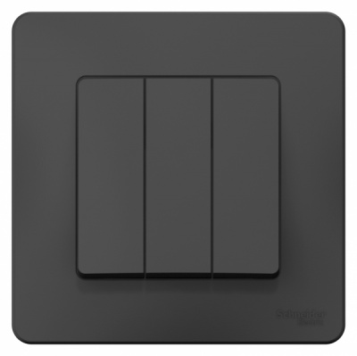 Выключатель 3-клавишный скрытой установки 10A 250B Systeme Electric Blanca Антрацит Systeme Electric Blanca BLNVS100506