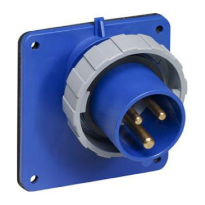 Вилка панельная с угловым фланцем 216BAU6W, 16A, 2P+E, IP67, 6ч ABB ABB  2CMA166678R1000