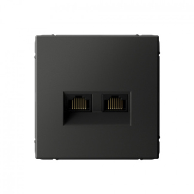 ARTGALLERY РОЗЕТКА двойная компьютерная RJ45+RJ45, кат.6А, механизм, БАЗАЛЬТ Systeme Electric ArtGallery GAL001488