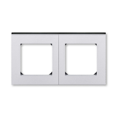 Рамка 2 поста серебро / дымчатый чёрный ABB Levit M ABB Levit M 2CHH015020A6070
