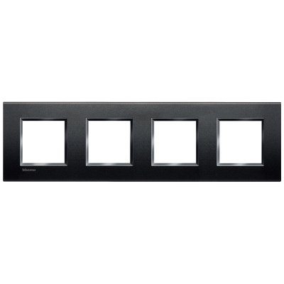 Рамка прямоугольная 2+2+2+2 мод Bticino Living Light Антрацит Bticino Living Light LNA4802M4AR
