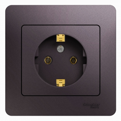 Розетка с заземлением 16A 250В в сборе Systeme Electric Glossa Сиреневый туман Systeme Electric Glossa GSL001442