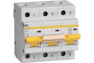 Автоматический выключатель 3P 6A (C) 10kA IEK ВА47-100 KARAT IEK  MVA40-3-006-C