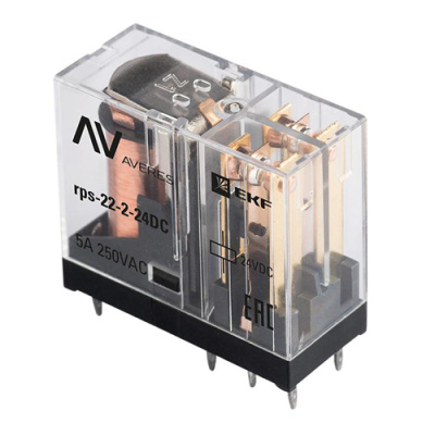 Реле промежуточное РП slim 22/2 5A 24В DC EKF AVERES   rps-22-2-24DC