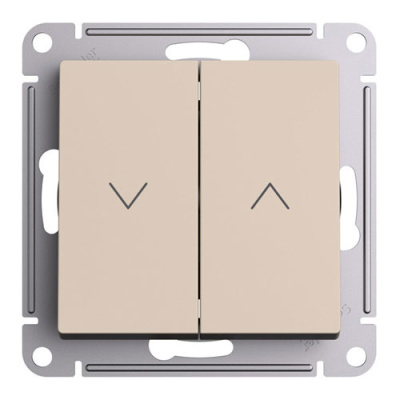 SE AtlasDesign Выключатель 2-клавишный для жалюзи Песочный 2х сх.4 10А мех Systeme Electric AtlasDesign ATN001219