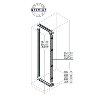 Стойка для шкафа 1200/1600мм промежуточная 2000мм ABB IS2 ABB IS2 EM2001