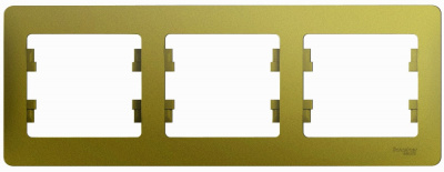 Рамка 3-постовая горизонтальная Systeme Electric Glossa Фисташковый Systeme Electric Glossa GSL001003