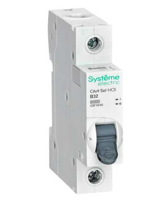 Systeme Electric City9 Set Автомат (АВ) B 32А 1P 6kA 230В Systeme Electric City9 C9F16132