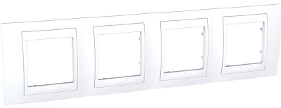 Рамка 4-постовая горизонтальная Schneider Electric Unica Хамелеон Белый/Белый Schneider Electric Unica Хамелеон MGU6.008.18