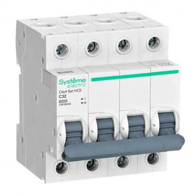 Systeme Electric City9 Set Автомат (АВ) С 32А 4P 6kA 400В Systeme Electric City9 C9F36432
