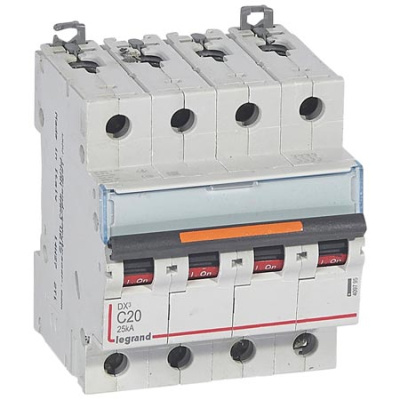Автоматический выключатель 4P 20 A C 25kA Legrand DX3 Legrand DX3 409795