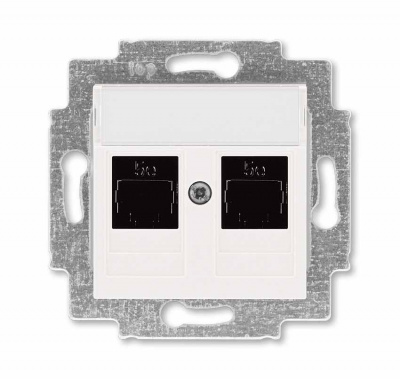 Розетка информационная двойная 2хRJ45 категория 5e жемчуг ABB Levit M ABB Levit M 2CHH295118A6068