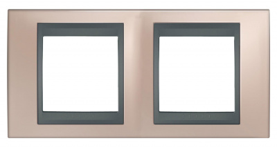 Рамка 2-постовая Schneider Electric Unica Top Оникс/Графит Schneider Electric Unica Top MGU66.004.296