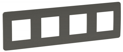 Рамка 4-постовая Schneider Electric Unica New Studio Color Дымчато-Серый/Белый Schneider Electric Unica New Studio Color NU280821