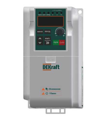 DEKraft Преобразователь частоты DEKV060-0.75/1.5кВт 3 фазы 380В с торм. модулем DEKraft DEKV060 DEKV060G0R7P1R5T4B