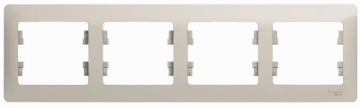 Рамка 4-постовая горизонтальная Systeme Electric Glossa Молочный Systeme Electric Glossa GSL000904