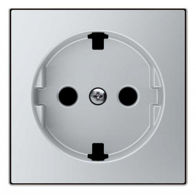 Накладка розетки с заземлением с плоской поверхностью ABB Sky Серебристый алюминий 8588.9 PL ABB Sky 2CLA858890A1301