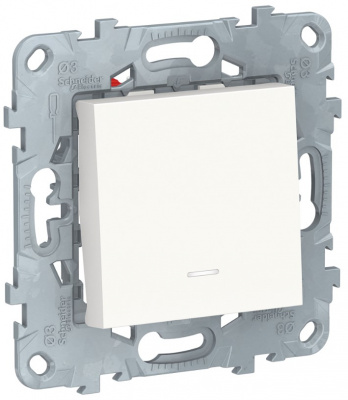 Переключатель 1-клавишный перекрестный с подсветкой сх.7A Schneider Electric Unica New Белый Schneider Electric Unica New NU520518N