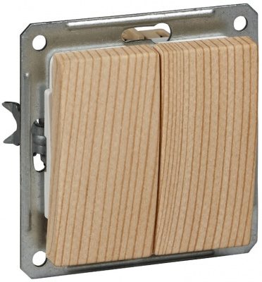 Выключатель 2-клавишный (схема 5) 16A Wessen 59 Сосна Wessen Wessen 59 VS516-252-7-86