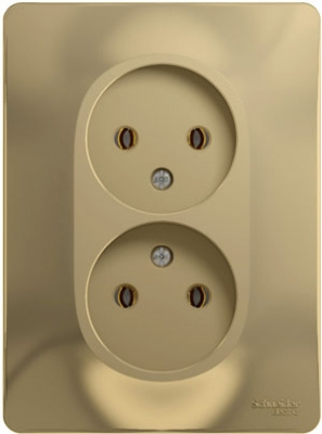 Розетка 2-я без заземления в сборе с рамкой Systeme Electric Glossa Титан Systeme Electric Glossa GSL000420