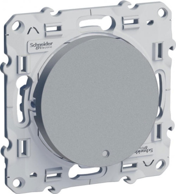 Переключатель 1-клавишный с подсветкой LED 10A (схема 6) Schneider Electric Odace Алюминий Schneider Electric Odace S53R263