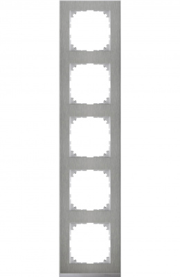 Рамка 5-постовая Merten M-Pure Decor Сталь/Алюминий Merten M-Pure Decor MTN4050-3646