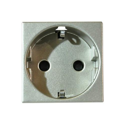 Розетка с заземлением с защитными шторками безвинтовыми клеммами 2 мод ABB NIE Zenit Шампань N2288.6 CV ABB Zenit 2CLA228860N1901