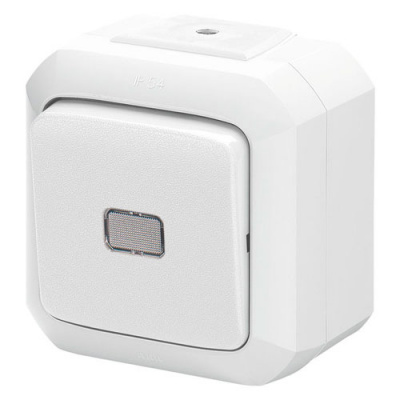 Переключатель одноклавишный IP54 с прозрачной линзой  ABB Variant+ Белый ABB Variant+ 2CHN582552C4500