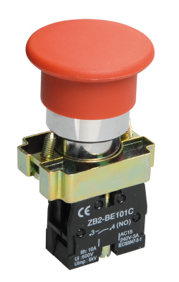 Кнопка управления LAY5-BC41 "Грибок" без подсветки красная 1з IEK IEK  BBG70-BC-K04