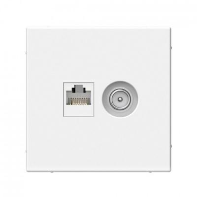 ARTGALLERY РОЗЕТКА двойная ТВ + компьютерная RJ45, кат. 5Е, БЕЛЫЙ Systeme Electric ArtGallery GAL000189