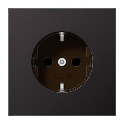 Механизм Розетка с заземлением 250В 16A Jung Алюминий Dark Jung Jung Механизмы AL1520D