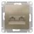 Розетка двойная компьютерная RJ45+RJ45 кат.5E механизм Schneider Electric AtlasDesign Шампань Systeme Electric AtlasDesign ATN000585
