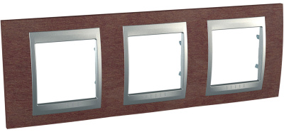 Рамка 3-постовая Schneider Electric Unica Top Табачное дерево/Алюминий Schneider Electric Unica Top MGU66.006.0M4