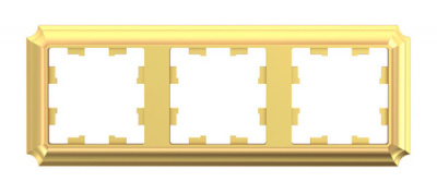 SE AtlasDesign ANTIQUE Рамка 3-постовая Золото Systeme Electric AtlasDesign ATN101603