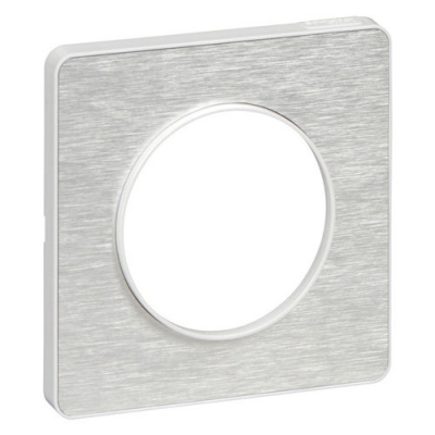 Рамка 1-постовая Schneider Electric Odace Алюминий Мартель/Белый Schneider Electric Odace S52P802K