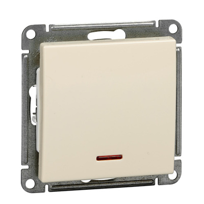 W59 1-клавишный Выключатель с подсв. 10АХ, механизм, слоновая кость Schneider Electric Systeme Electric  VS110-153-2-86