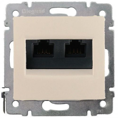 Розетка информационная 2-ая RJ45 кат.6 FTP на винтах Legrand Valena Слоновая кость Legrand Valena 774133